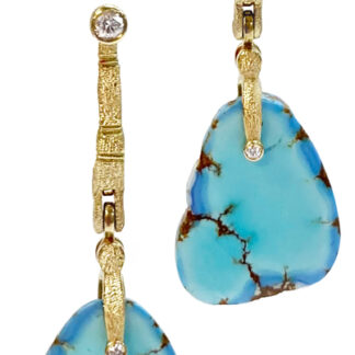 Šepkus E-142 "Sticks and Stones" earrings with natural Turquoise