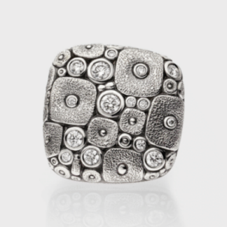 Šepkus E-115PD "Soft Mosaic" Platinum and Diamond Earrings