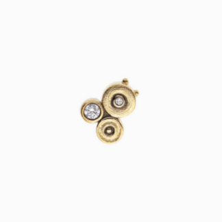 Šepkus E-261D "Ocean" 18K Yellow Gold and Diamond Stud Earrings