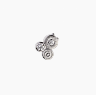 Šepkus E-261PD "Ocean" Platinum and Diamond Stud Earrings