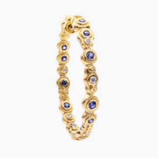 Šepkus 278S 18K, Sapphire and Diamond "Submarine" Huggies